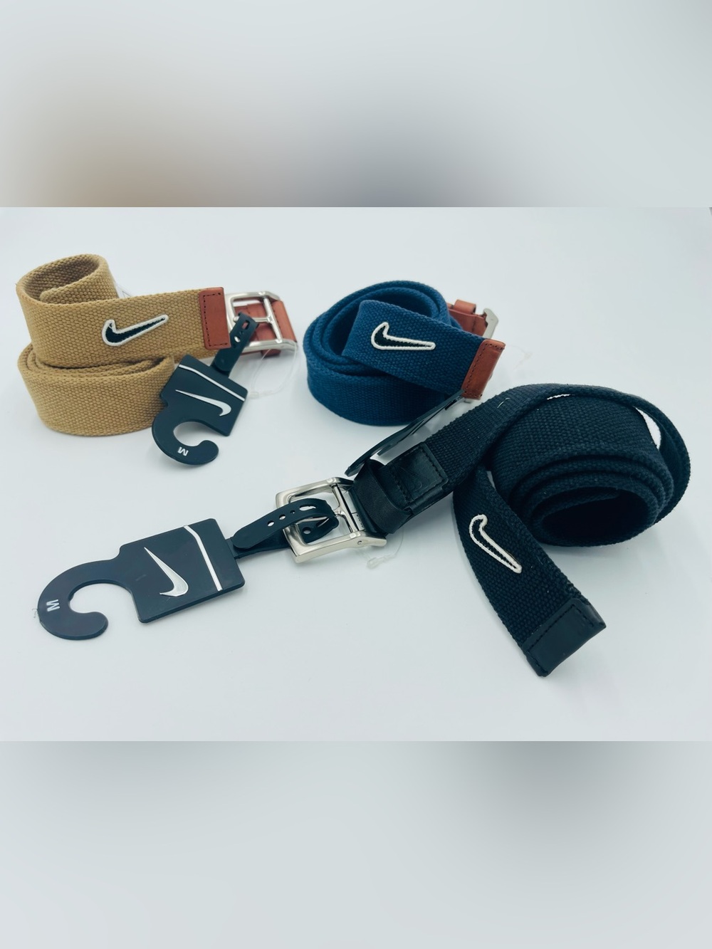 Nike golf Men's Webbed Belts in Black, Navy & Tan size M